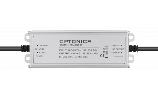 Τροφοδοτικό Μεταλλικό IP67 DC:48V 150W 3.125A