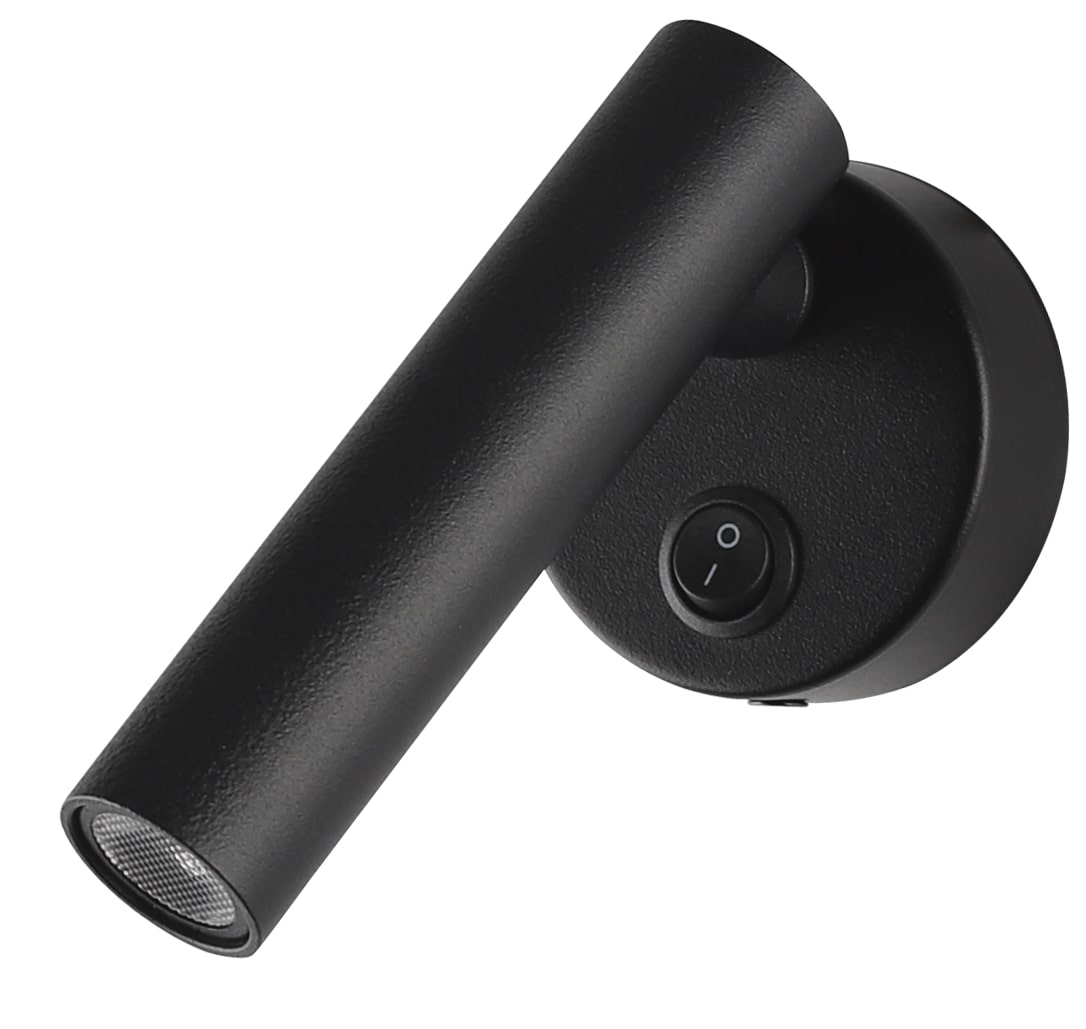 Led Φωτιστικό Επίπλων Μαύρο 2W με διακόπτη Φυσικό Λευκό