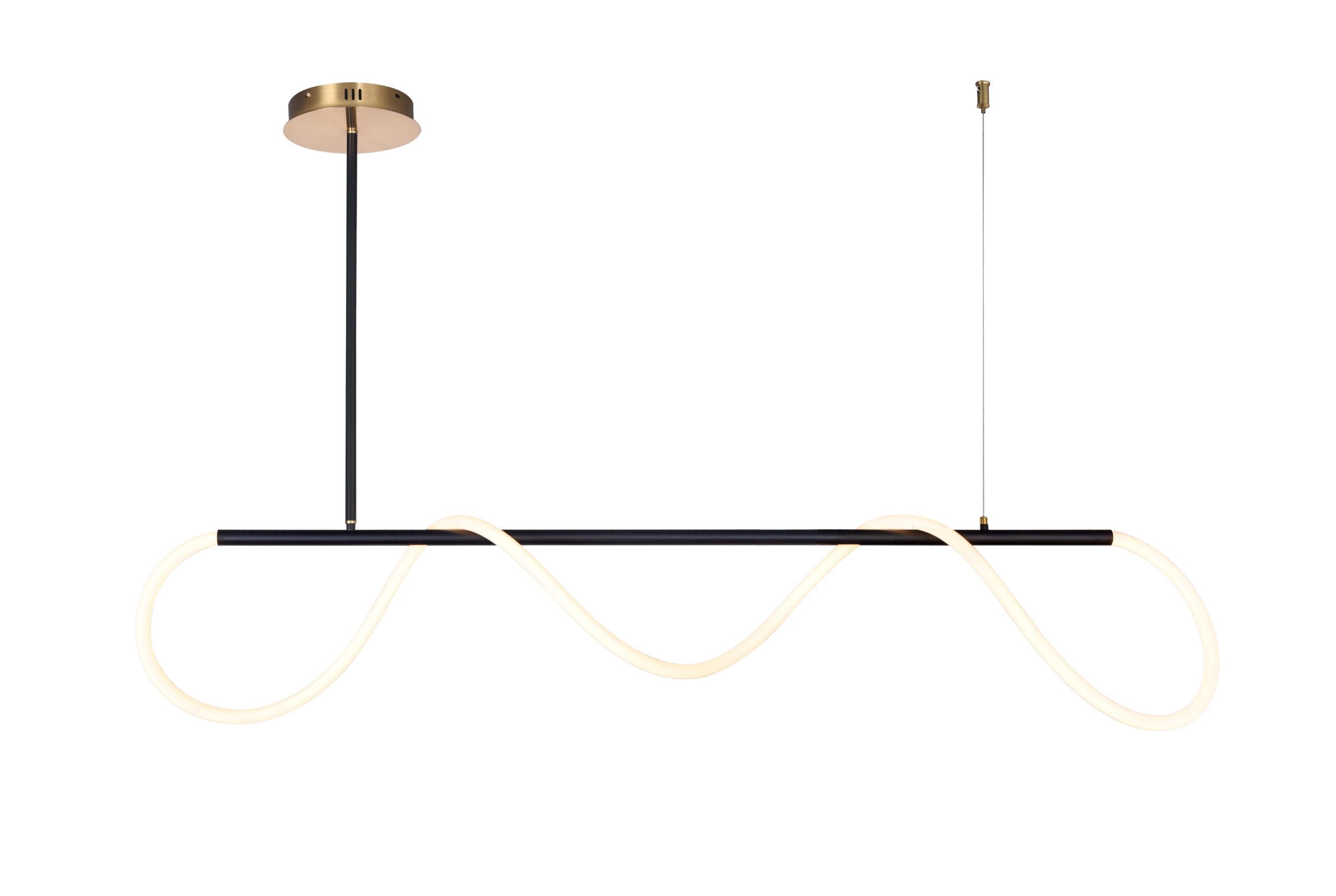 Led Κρεμαστό Μαύρο Φωτιστικό 36W Θερμό Λευκό