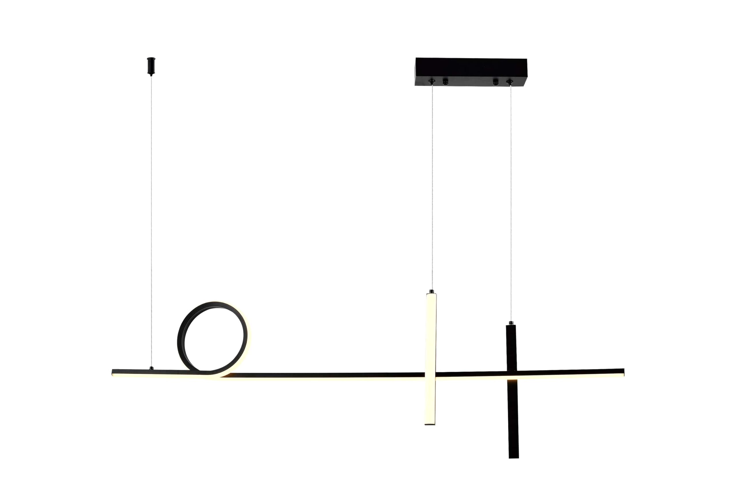 Led Κρεμαστό ΑσπρόΜαυρο Φωτιστικό 24W Θερμό Λευκό