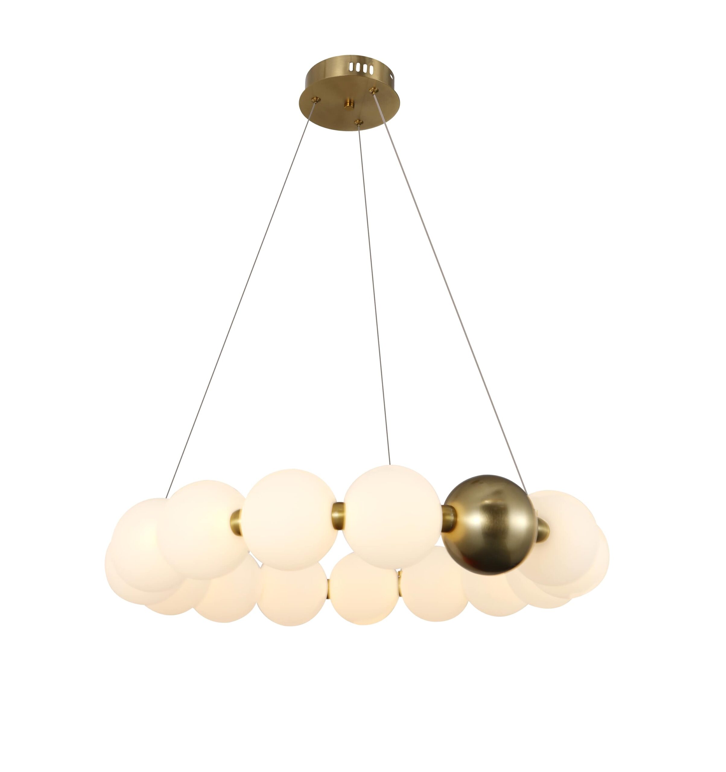 Led Κρεμαστό Χαλκός+Λευκό Φωτιστικό 27W Θερμό Λευκό