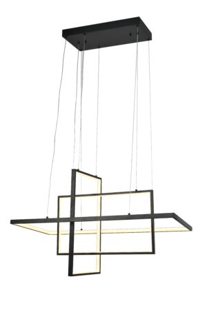 Led Κρεμαστό Μαύρο Φωτιστικό 67W Θερμό Λευκό