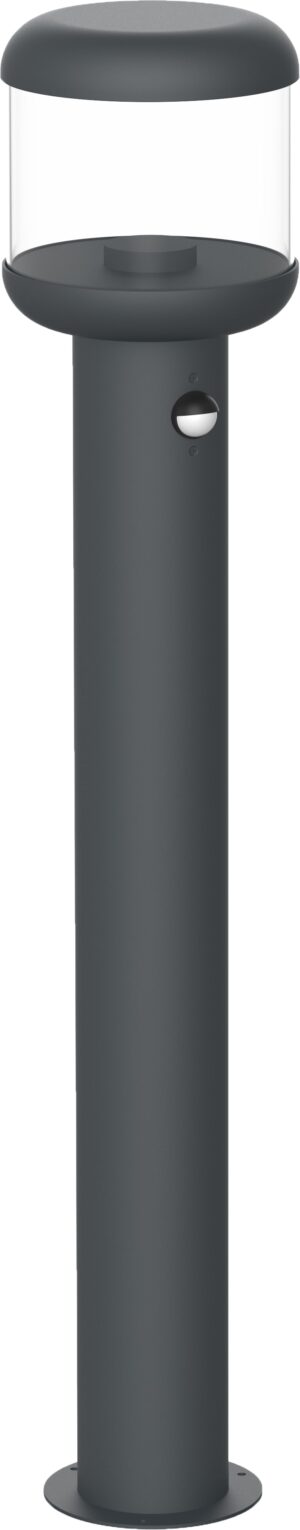 Led Επιδαπέδιο Φωτιστικό Αλουμινίου Μαύρο με Αισθητήρα PIR E27 IP54