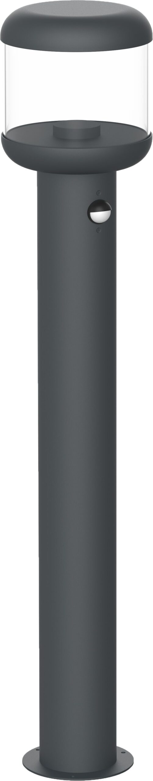 Led Επιδαπέδιο Φωτιστικό Αλουμινίου Μαύρο με Αισθητήρα PIR (H=15cm) E27 IP54