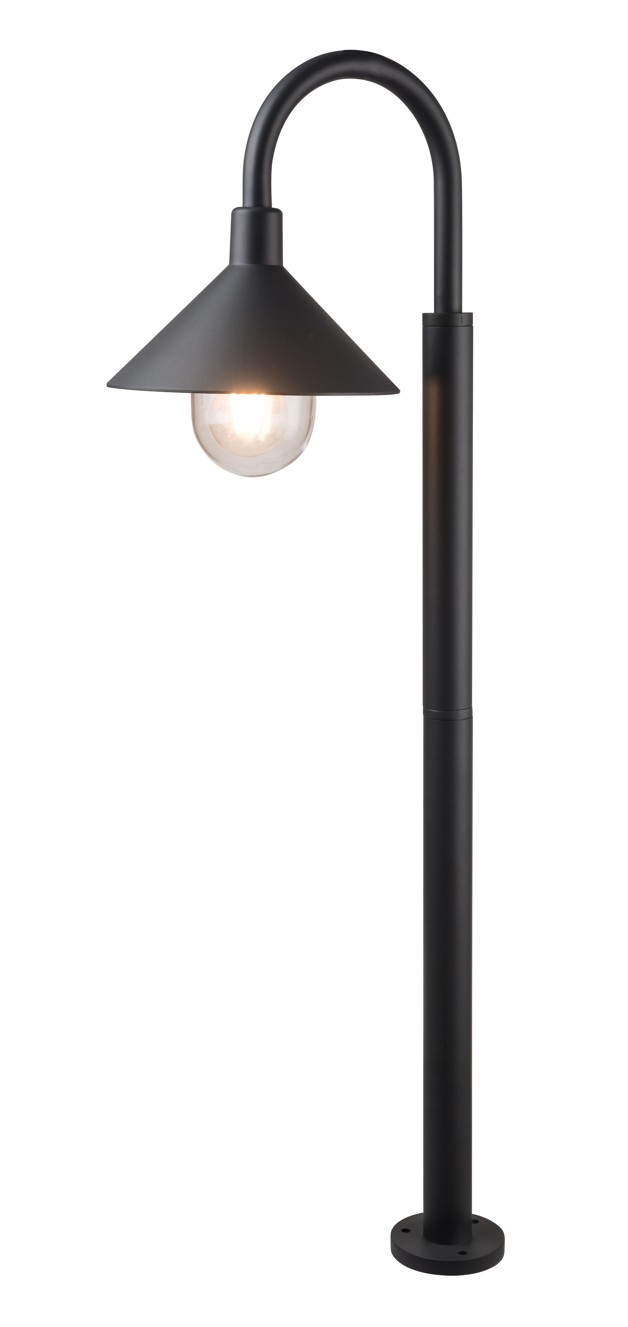 Επιδαπέδιο Κήπου Μαύρο Φωτιστικό Αλουμινίου IP44 1xЕ27