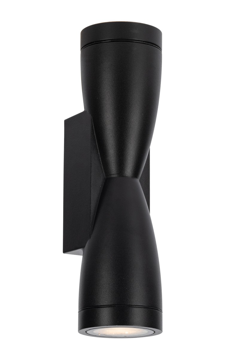 Επιτοίχιο Μαύρο Φωτιστικό Αλουμινίου IP54 2xGU10