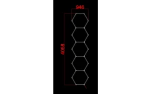 Hexagon Series Set 5*HEX 199W (Με αξεσουάρ εγκατάστασης) Ψυχρό Λευκό