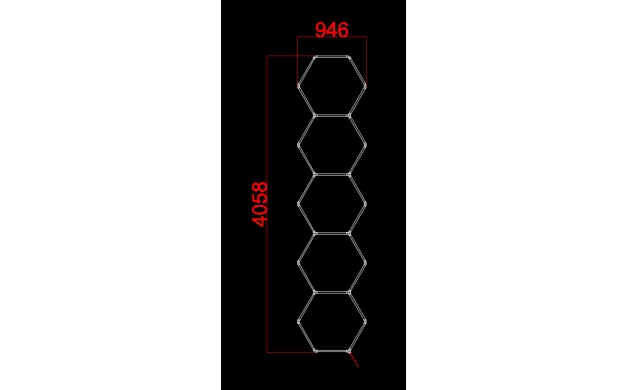 Hexagon Series Set 5*HEX 199W (Με αξεσουάρ εγκατάστασης) Ψυχρό Λευκό - Image 2