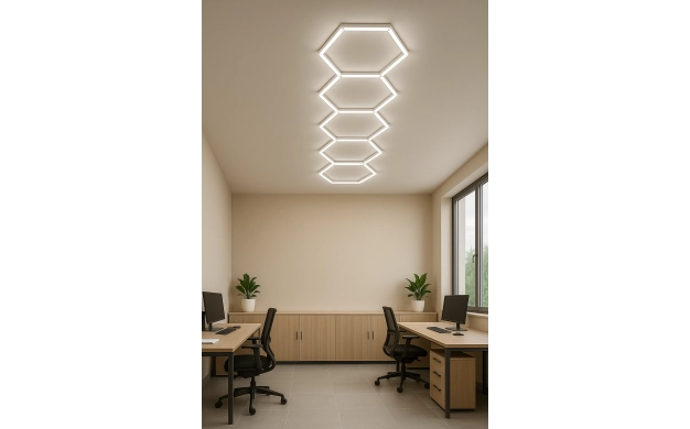 Hexagon Series Set 5*HEX 199W (Με αξεσουάρ εγκατάστασης) Ψυχρό Λευκό