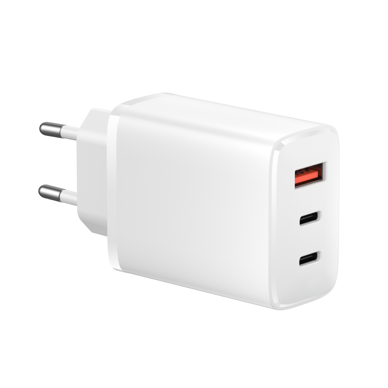 Λευκός Φορτιστής 65W GaN Type-C / Type-A