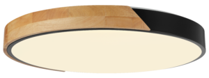 Φωτιστικό Οροφής Led 48W Μαύρο/Τύπου Ξύλινο Σώμα CCT + Τηλεχειριστήριο