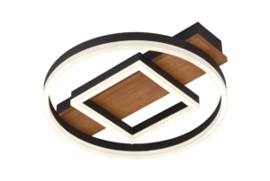 Φωτιστικό Οροφής Led 46W Μαύρο/Τύπου Ξύλινο Σώμα CCT + Τηλεχειριστήριο