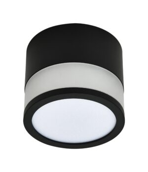 Led Εξωτερικό Στρογγυλό Cob Φωτιστικό Μαύρο 7W Φυσικό Λευκό