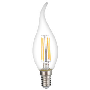 Led Λάμπα Filament E14 Κερί- Φλόγα 4W Dimmable Θερμό Λευκό