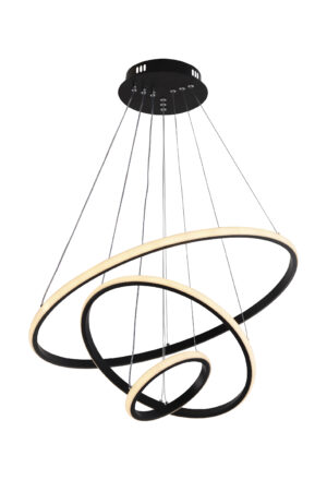 Led Κρεμαστό Μαύρο Φωτιστικό CCT 78W Dimmable + Τηλεχειρισμός