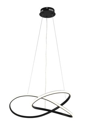 Led Κρεμαστό Μαύρο Φωτιστικό 30W Θερμό Λευκό