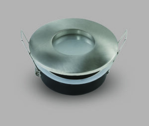 Βάση Σποτ Στρογγυλή Στεγανή GU10 Max 35W Νίκελ Σατινέ