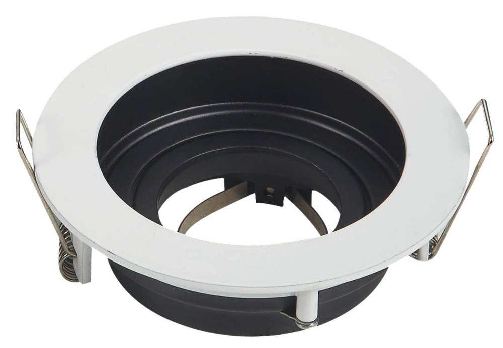 Βάση Σποτ Αλουμινίου Στρογγυλή GU10 Max 35W Λευκή/Μαύρη