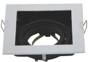 Βάση Σποτ Αλουμινίου Τετράγωνη GU10 Max 35W Λευκή/Μαύρη