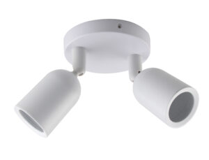 Βάση Σποτ Οροφής Πλαστική 2xGU10 Λευκή