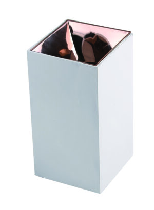 Βάση Σποτ Τετράγωνη Αλουμινίου GU10 Max 10W Λευκή με Χάλκινο Κάτοπτρο