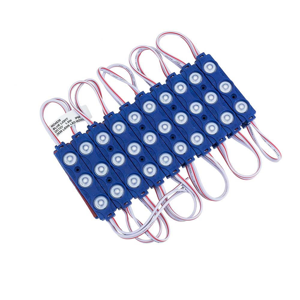LED LENS MODULE 3 2835 160° DC12V 1.5W IP65 Μπλε