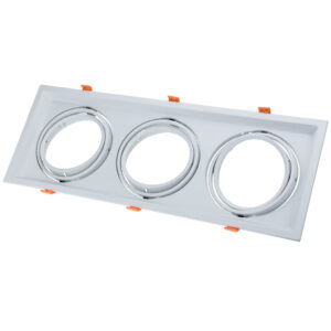 Βάση Σποτ Τριπλή AR111 Τετράγωνο Κινητό Λευκή