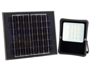 Προβολέας Μαύρος Led SMD με Ηλιακό Πάνελ 6V/16W Ψυχρό Λευκό Optonica