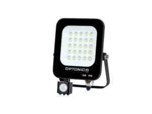 Προβολέας LED SMD Μαύρος IP65 με Ανιχνευτή Κίνησης 20W Θερμό Λευκό