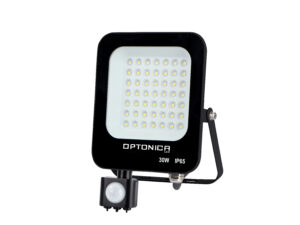 Προβολέας LED SMD Μαύρος IP65 με Ανιχνευτή Κίνησης 30W Θερμό Λευκό