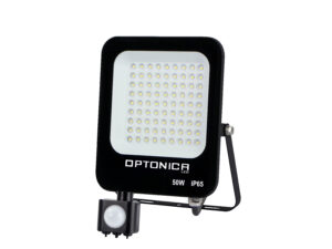 Προβολέας LED SMD Μαύρος IP65 με Ανιχνευτή Κίνησης 50W Ψυχρό Λευκό
