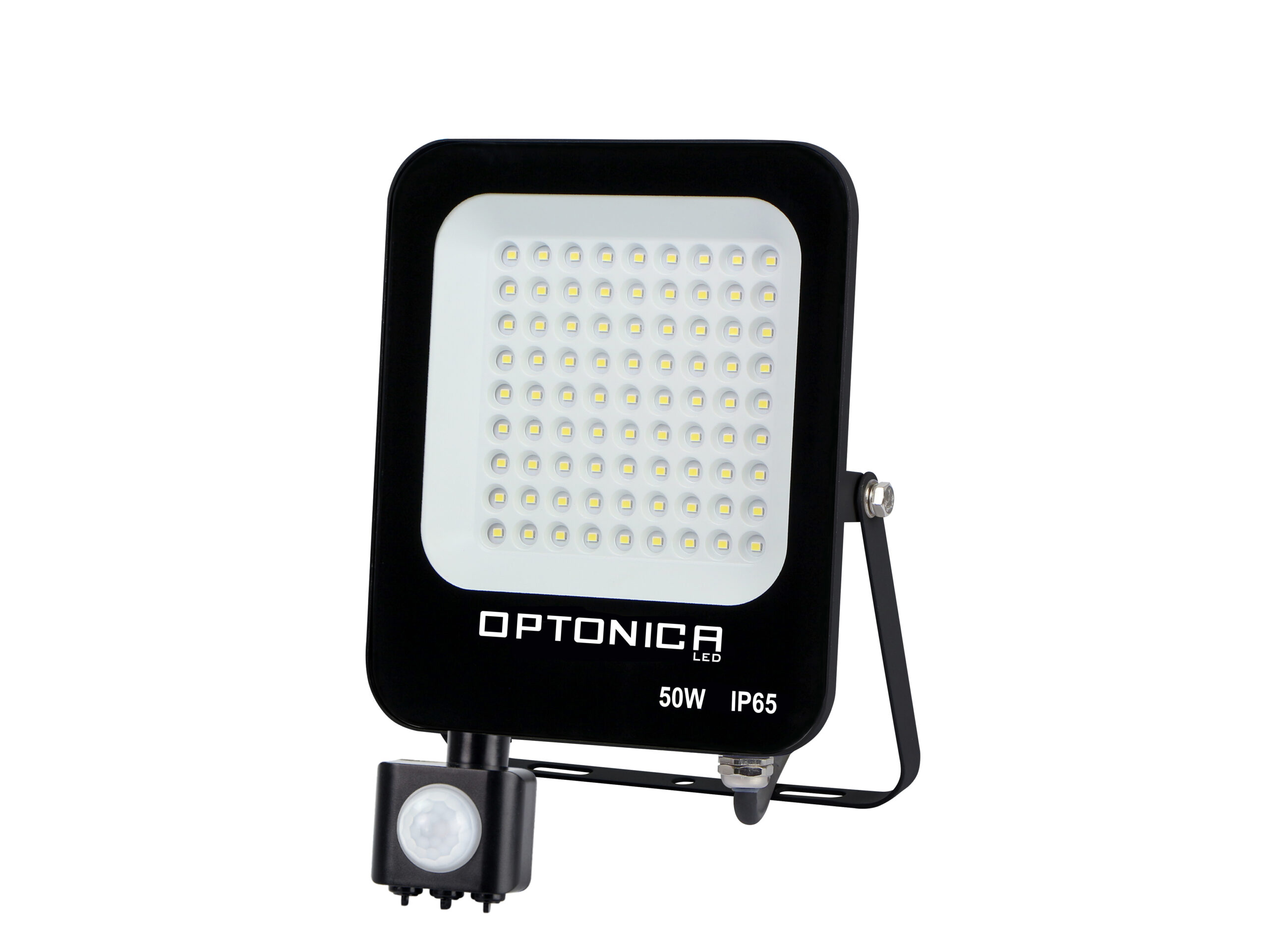 Προβολέας LED SMD Μαύρος IP65 με Ανιχνευτή Κίνησης 50W Φυσικό Λευκό