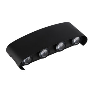 LED Φωτιστικό Μαύρο Επιτοίχιο 8W Θερμό Λευκό