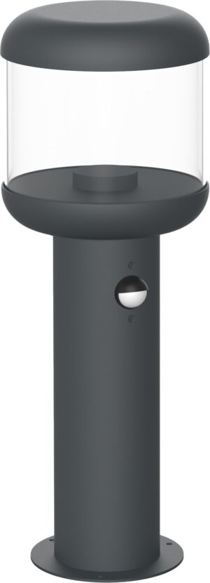 Led Επιδαπέδιο Φωτιστικό Αλουμινίου Μαύρο με Αισθητήρα PIR (H=15cm) E27 IP54