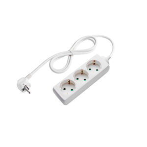 Πολύμπριζο 3 Θέσεων Λευκό, Καλώδιο 3 m