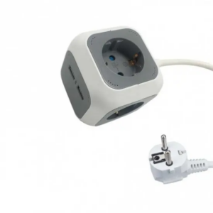 Πολύμπριζο Κύβος (με καλώδιο) με 2xUSB TYPE-A