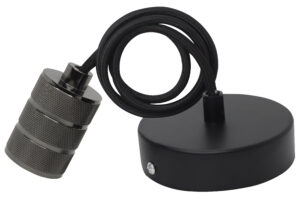 Κρεμαστό Φωτιστικό Vintage σε Μαύρο Περλέ με Ε27 Ντουί