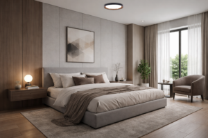 Φωτιστικό Οροφής Led Μαύρο/Walnut 36W CCT-με Μνήμες + Τηλεχειρισμός