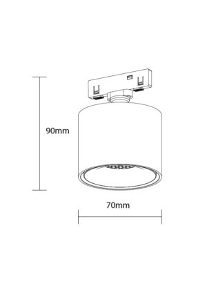 Led Μαγνητικό Downlight 48V 7W 3000K - Για Σύστημα M05