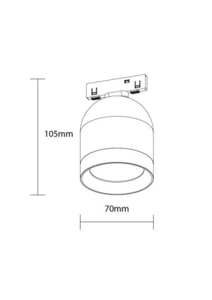 Led Μαγνητικό Downlight με Σταθερό Φακό Εστίασης 48V 10W 4000K - Για Σύστημα M05