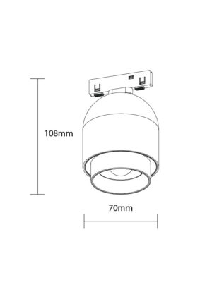 Led Μαγνητικό Spotlight Ρυθμιζόμενης Εστίασης 48V 10W 3000K - Για Σύστημα M05