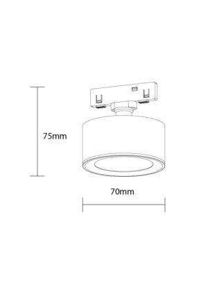 Led Μαγνητικό Downlight Spot 48V 7W 3000K - Για Σύστημα M05