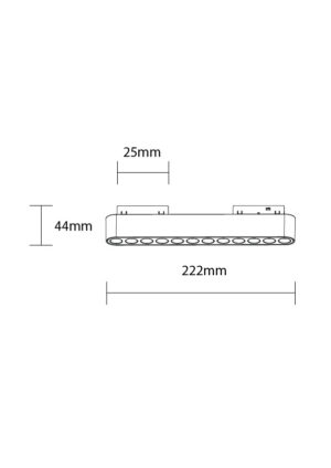 Led Μαγνητικό Γραμμικό Φωτιστικό 12Spots 48V 12W 3000K - Για Σύστημα M05