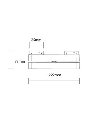 Led Μαγνητικό Γραμμικό Φωτιστικό Ρυθμιζόμενο Anti-Glare 48V 12W 3000K - Για Σύστημα M05