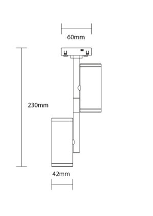 Led Μαγνητικό Διπλό Spot 48V 2x7W 3000K - Για Σύστημα M05