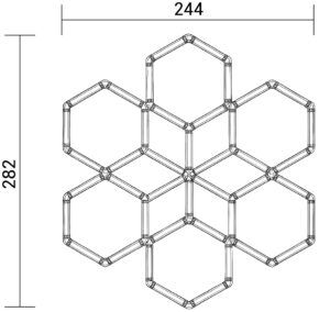 Hexagon Series Set 12 Νιφάδα 294W (Με αξεσουάρ εγκατάστασης) Ψυχρό Λευκό
