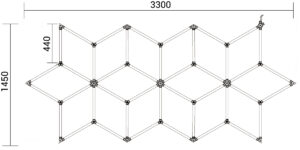 Hexagon Series Set 16 Πολύγωνο 294W (Με αξεσουάρ εγκατάστασης) Ψυχρό Λευκό
