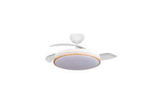 Led Ανεμιστήρας/ Φωτιστικό Οροφής 30W/3CCT Λευκό/Τύπου Ξύλο + Τηλεχειριστήριο