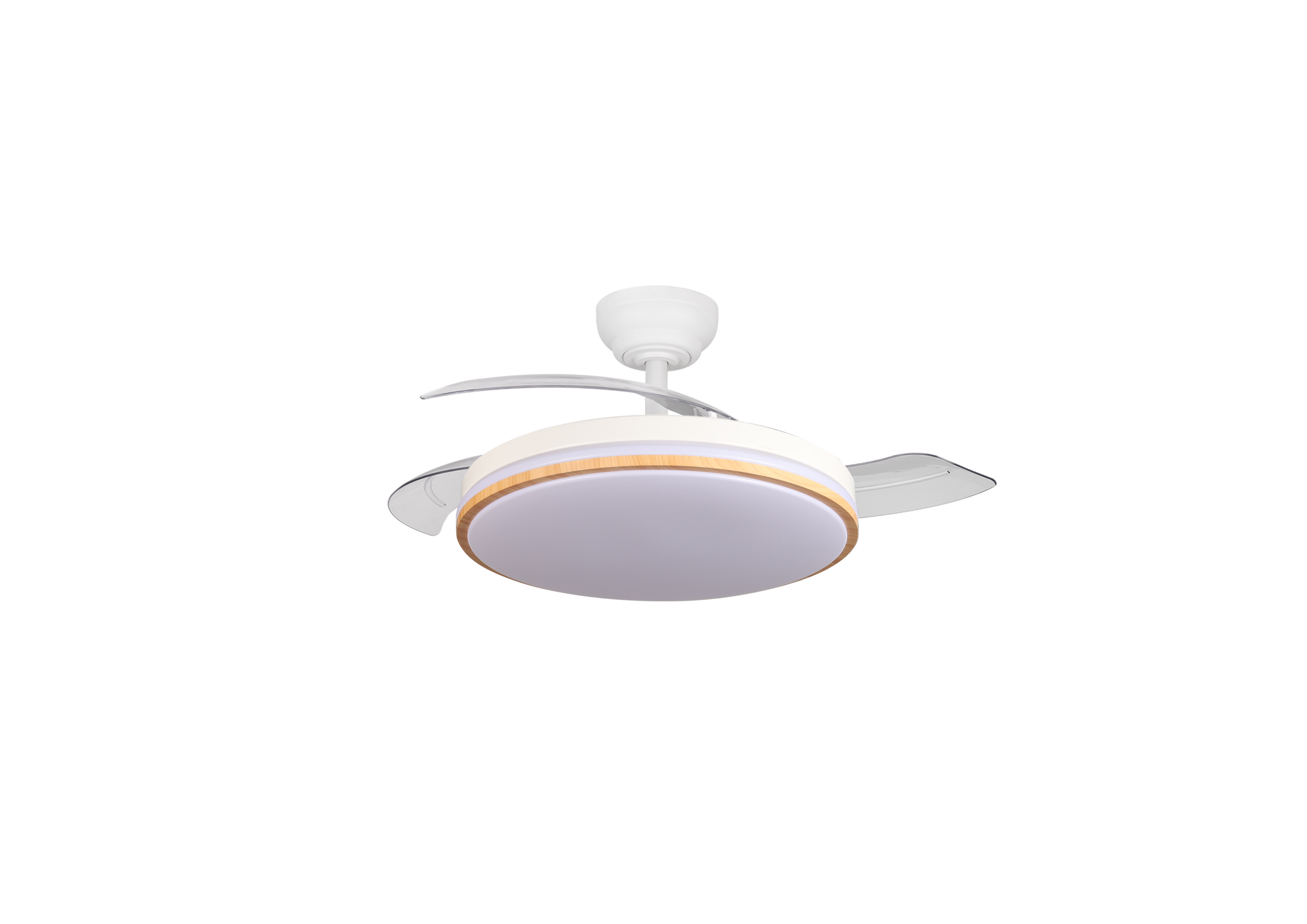 Led Ανεμιστήρας/ Φωτιστικό Οροφής 30W/3CCT Λευκό/Τύπου Ξύλο + Τηλεχειριστήριο