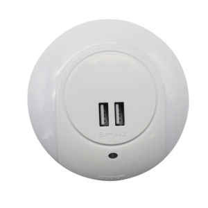 Παιδική Λάμπα Νυχτός Πρίζας με Auto-ON/OFF 0.5W και 2xUSB Type-A